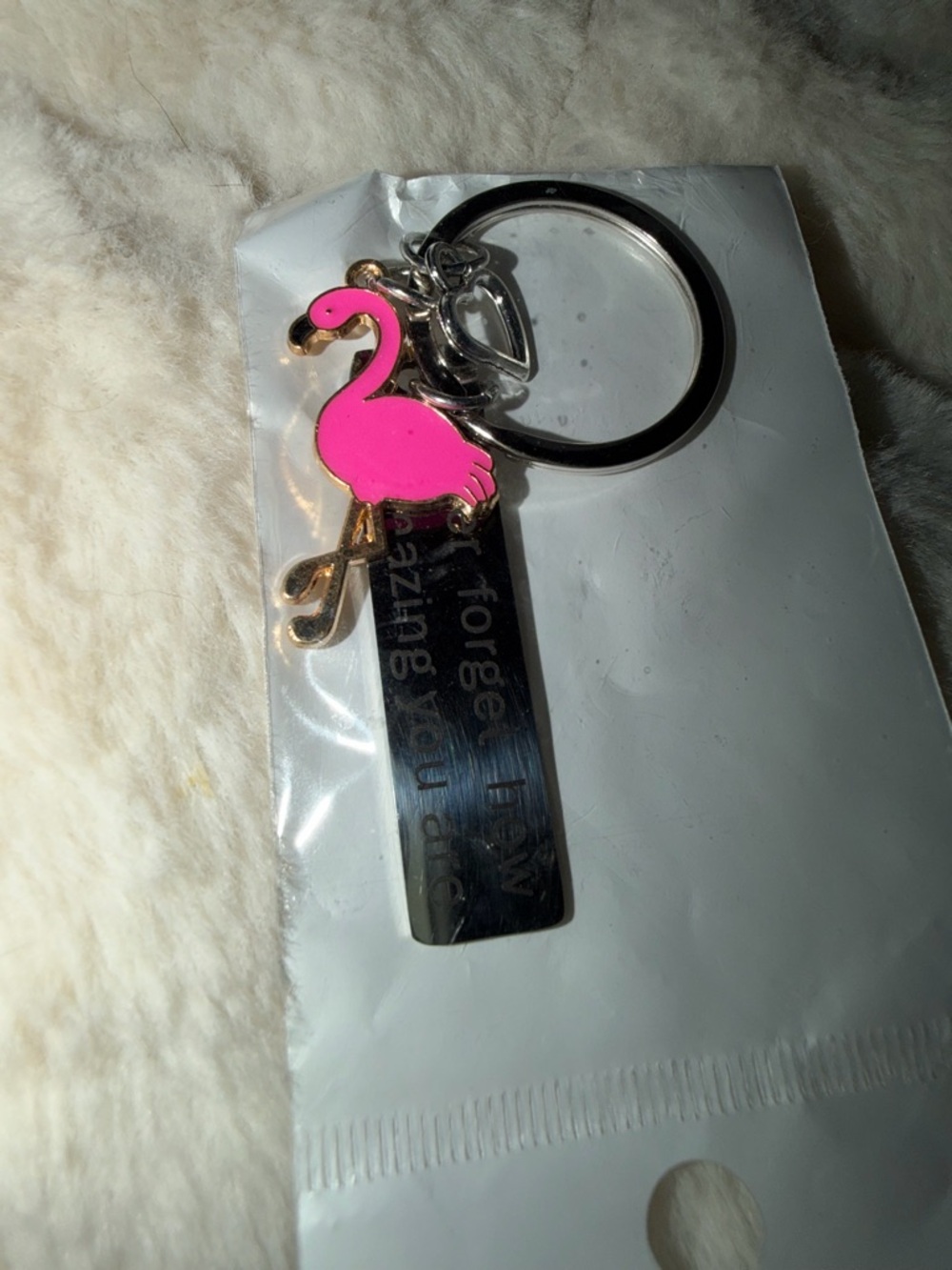 Source Unknown Pink Flamingo Key & Card Holder Charm